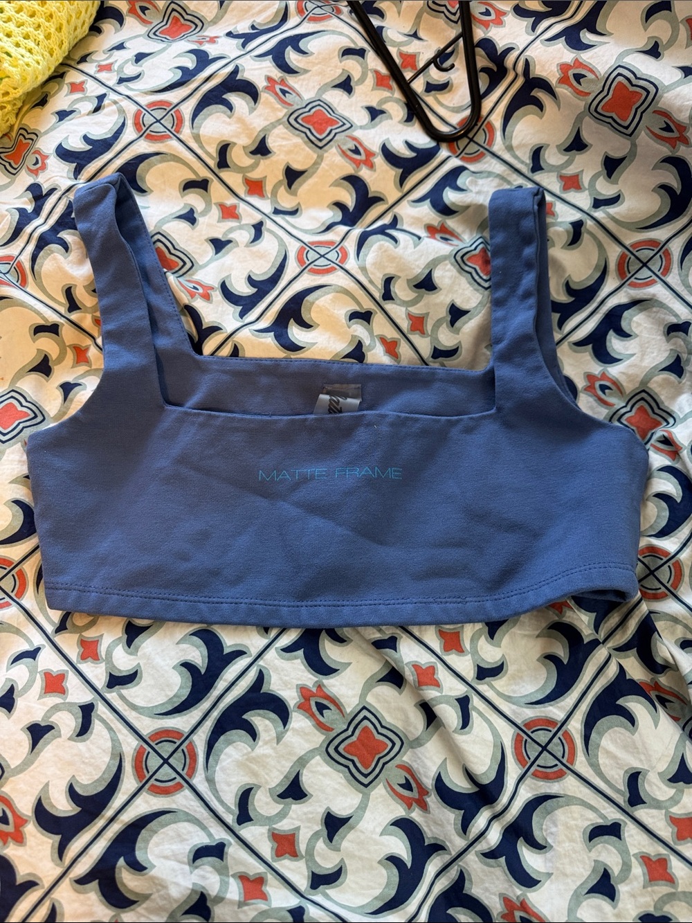 Matte Frame Blue Square-Neck Crop Tank medium - Picture 3 of 7
